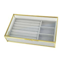 Clear Lid Velvet Jewelry Tray Transparent Jewelry Display Showcase Lockable Felt