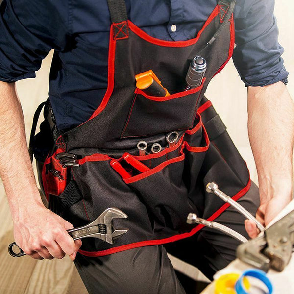 Utility Work Apron with 16 Pockets Tool Apron Cross-Back Straps Adjustable  A9P2