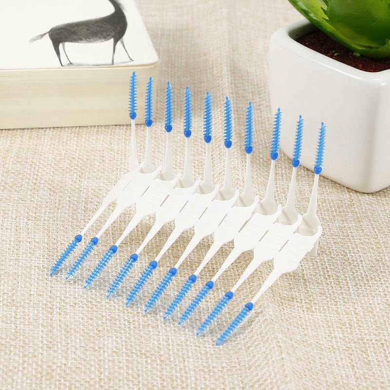 200pcs Disposable Interdental Brush Dental Floss Teeth Clean Dual Head T HZL