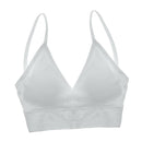 2 Pcs Women's V Neck Padded Bralette Seamless Comfort Bra Crop Top Sport Bra