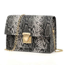 Women Serpentine Shoulder Handbag PU Leather Chain Small Crossbody Bags A