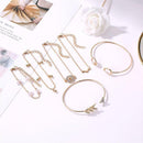 6pcs/Set Turquoise Stone Bracelet V-shaped Cuff Bangle Women Jewelry Gift A