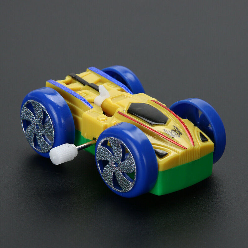 Somersault Bounce Cars Two-sided Pattern Clockwork Funny Toys Gift