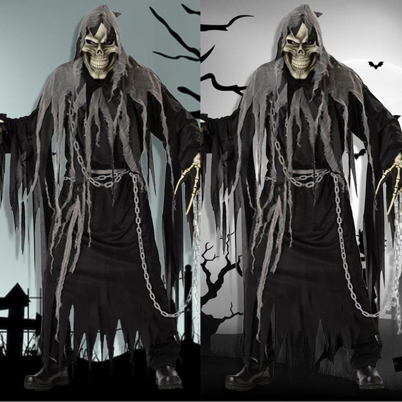 Mens Zombie Ghost Face Halloween Scream Scary Fancy CostumeRobe