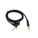 6.35mm Male Stereo to 2x 6.35mm Male Right Angle Y Splitter Audio Cable