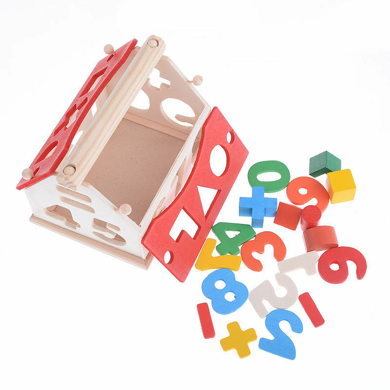 Posting House Shape Sorter Wooden Number Toys Kids Educational Intellectual â„–[