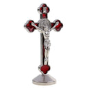 Alloy Jesus Cross Statue Home Desktop Car Decoration Stand Ornament Gift