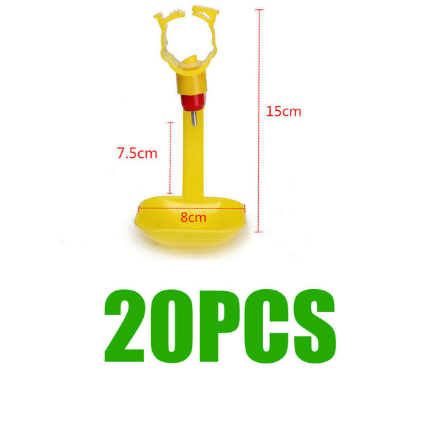 20 Pcs Automatic Chicken Water Nipple Cup Waterer Kit Water Dispenser for