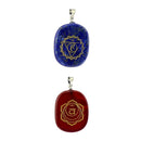 2pcs Lapis Lazuli Red Agate Natural Stone Necklace Pendants D