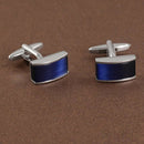1 Pair Enamel Blue Cufflinks Novelty Shirt Cufflinks Suit Business Fashion