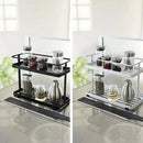 2-Layers Stainless Steel Storage Rack Spice Condiment Basket Desk Organizer