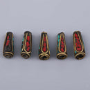5x Copper Nepal Handmade Buddha Beads for DIY Jewelry Making Craft 1.7x0.6cm