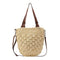 Straw Beach Woven Tote Bags Casual Women Shoulder Messenger Handbag (Beige)
