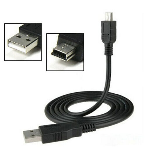 1m USB 2.0 A Male to Mini 5 Pin B Data Charging Cable Cord Adapter DS PC CAMERA
