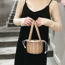 Fashion Summer Women'S Beach Basket Straw Handbag Bucket Bag Wicker Handmad