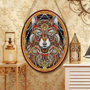 5D DIY Special Shape Diamond Painting Wolf Leather Mural Wall Decoration