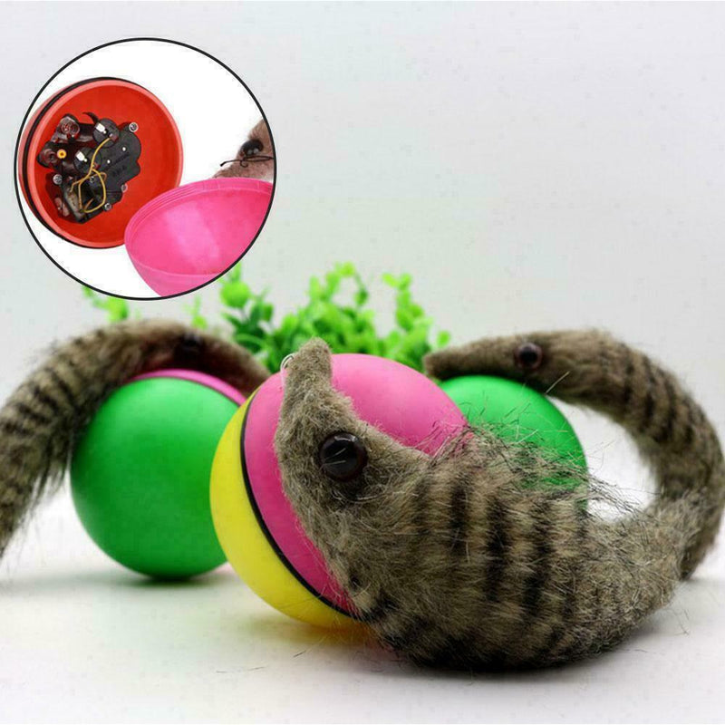 Cat Toys Interactive Teaser Chase Moving Weasel Electric Roll Ball Pet Toys J3F9