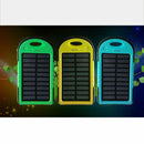 5000mah Waterproof Solar Power Bank External Battery Charger For Phone Blue