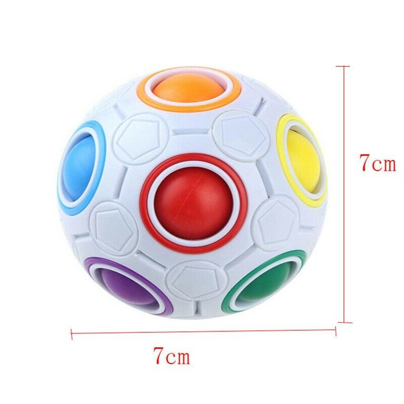 Creative Magic Spherical Speed Rainbow Puzzles Ball Football Kids Education H6O6