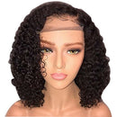 Short Lace Front Human Hair Wigs Pre Plucked With Baby Hair Curly Brazilian