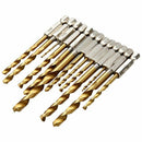 Set 13 pieces Drilled Cobalt Titanium HSS Handle Hexagonal Quick Change M3M9