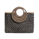 Hand Basket Shopping Bag Black Color Bali Island Hand Woven Bag Straw Bags