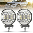 2Pcs 13600LM Round LED Work Lights LED Spot Flood Beam Driving Light Pods V8G7