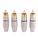 4 x RCA Male Plug Non Solder Audio Video Locking Adapter Connector Z5F5