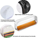 6 Pieces Clear PVC Pen Pencil Case with Zipper, for School Office Stationer