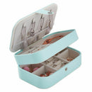 Portable Women Jewelry Box Storage Organizer Girls Travel 2-Layer Rectangle P9K4