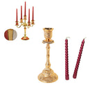 Alloy Candelabrum Candelabra Candle Holder Stand with 2 Spiral Twist Candles