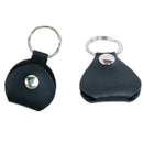 2pcs Black Round And Heart Shape Guitar Picks Pocket Holder Leather Case Ke O6P9