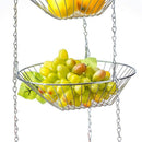 3 Tier Wire Hanging Fruit Basket Home Kitchen Metal Vegetable Storage Organ