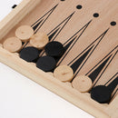 Wooden Portable Foldable 3 in 1 Chess Checkers and Backgammon Pieces Travel Game