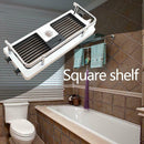 Bathroom Pole Shelf Shower Bath Storage Rack Soap Organizer Hollow Tray