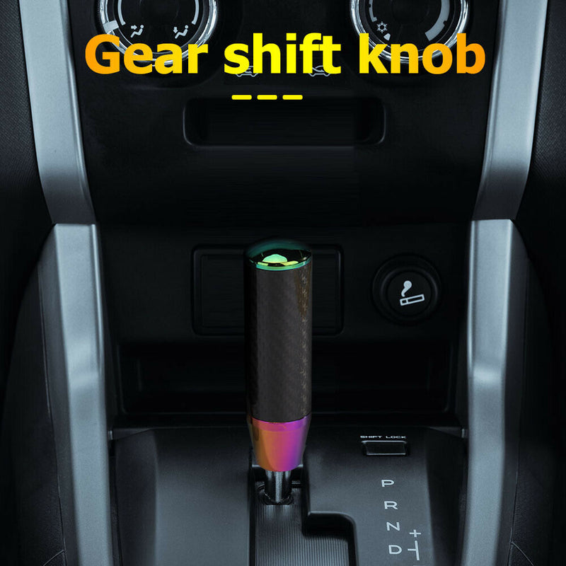 Car Gear Shift Knob Carbon Fiber Aluminum Alloy Shifter Stick Knob Universal