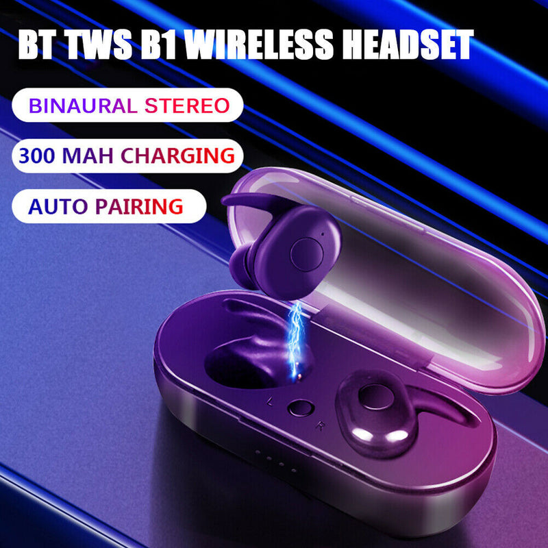 B1 Wireless Bluetooth Mini Earphones TWS Music Sports Headphones (Black) A
