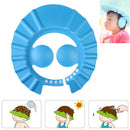 Adjustable Baby Kids Shampoo Cap Bath Shower Cap Wash Hair Shield Blue