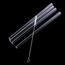 4pcs 20cm Reusable Drinking Straws Clear Glass Straws With 1pc Cleaning Brush JR