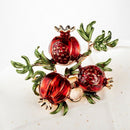 5X(Enamel Oil Drop Pomegranate Flowers Charm Pendant For Brooch Jewelry Di E1G2)