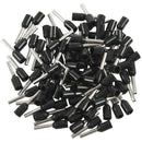 100 x Cable Terminal Crimp Insulated Bootlace Black E7508 20AWG-Rotating Fe W1N4