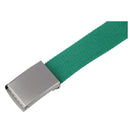 Unisex Plain Webbing Canvas Metal Buckle Belt (Green)