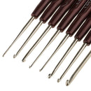 16 Piece Aluminum Crochet Hooks with Plastic Handle Knitting Needles Set