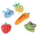5pcs Fruit Animal Series Soft Plush Cotton Cat Dog Chew Plaything Pet Toys