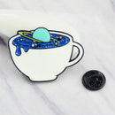 Cartoon Planet Brooch Enamel Planet Cup Pins Collar Badge Fashion Jewelry Deluxe