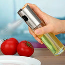 2PCS/Set Glass Oil Spray Bottle Pump Kitchen Olive Oil Sprayer Stainless St T3F8
