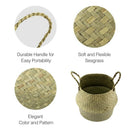 Natural Seagrass Belly Basket, 31Cm Collapsible Handmade Plant Pot Planter