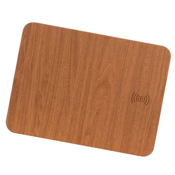 Wireless Charger Large Mouse Mat Mice Desktop Charging Wood Mousepad Anti-slip