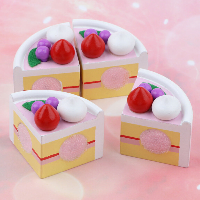 Kitchen Food Sliceable Fruit Birthday Cake Dessert Cutting Pretend Play Toys