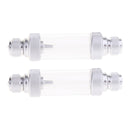 2 Pcs Aluminium Aquarium Check Valve Sliver Dural Head CO2 Bubble Counter